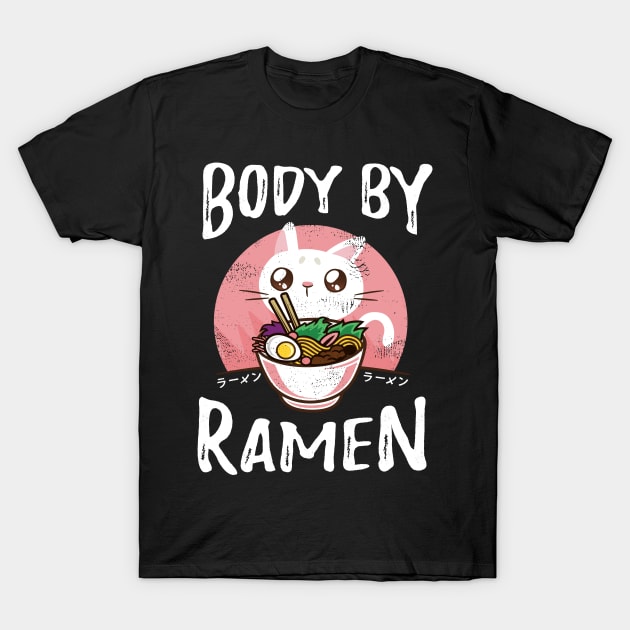 Ramen Funny Saying Kawaii Cat T-Shirt by Evoke Collective